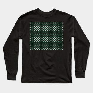 Mint Green Polka Dot Pattern Long Sleeve T-Shirt